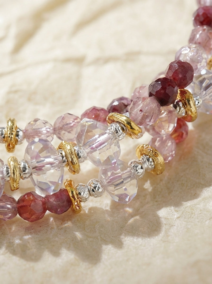 Leo Natal Original Multi-Layer Stackable Clear Crystal & Andesine Light Luxury Bracelet Twelve Constellations Exclusive For Women