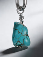 Raw Ore Turquoise・925 Sterling Silver Irregular Tibetan Handcrafted unisex Earrings
