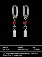 New Tibetan Niche Earrings | Personalized High-End S925 Sterling Silver Cinnabar Pendant Earrings
