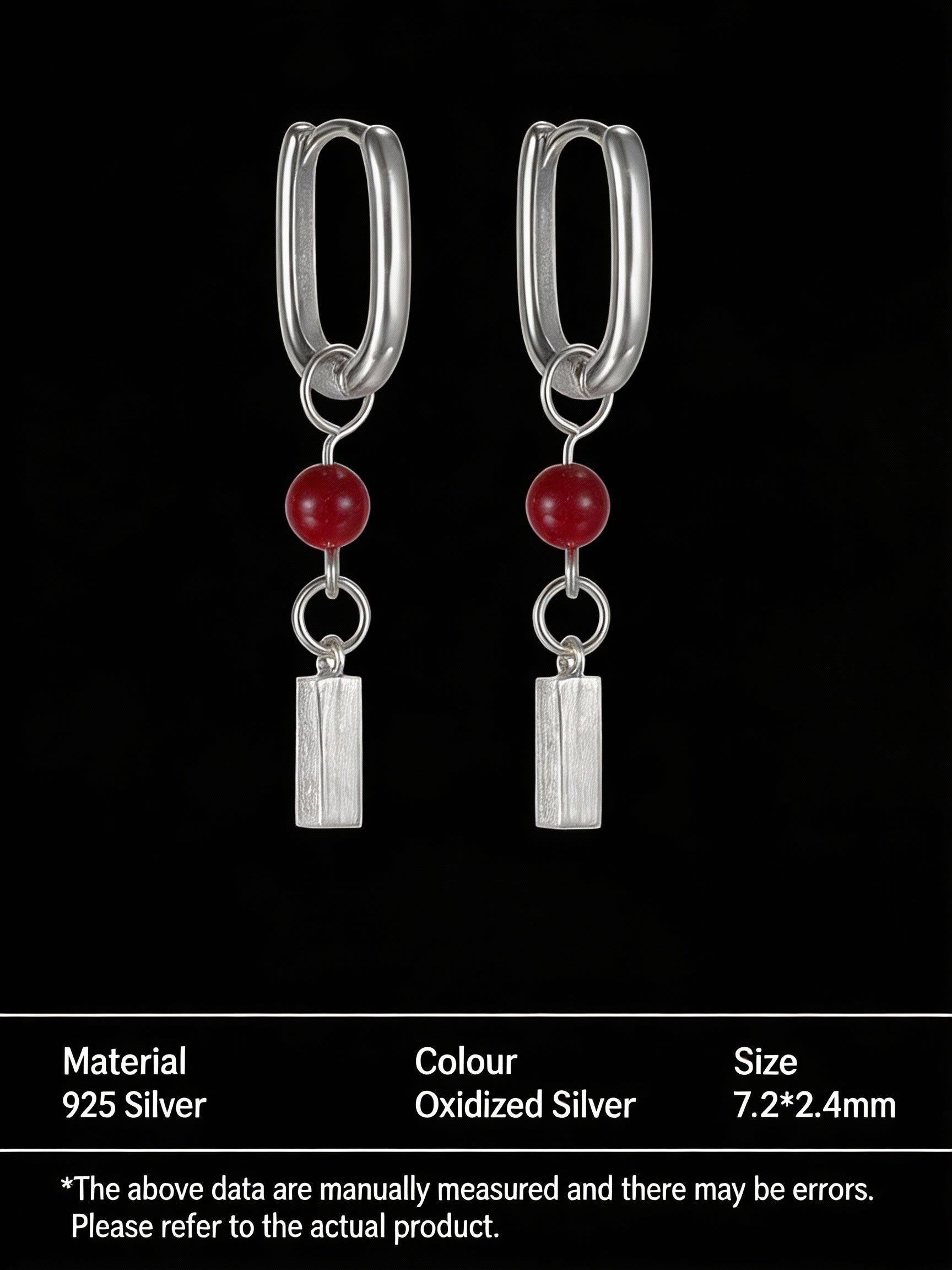 New Tibetan Niche Earrings | Personalized High-End S925 Sterling Silver Cinnabar Pendant Earrings