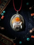 Folk Inlaid Mink Skull Pendant | Spirit Bone (Mink Bone) Necklace