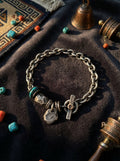 Vintage Nomadic Style Freeform Old Turquoise Bracelet