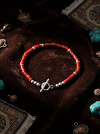 Niche Tibetan Style Natural Red Agate Couple Bracelets&Vintage Beaded Design