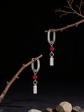 New Tibetan Niche Earrings | Personalized High-End S925 Sterling Silver Cinnabar Pendant Earrings