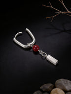 New Tibetan Niche Earrings | Personalized High-End S925 Sterling Silver Cinnabar Pendant Earrings
