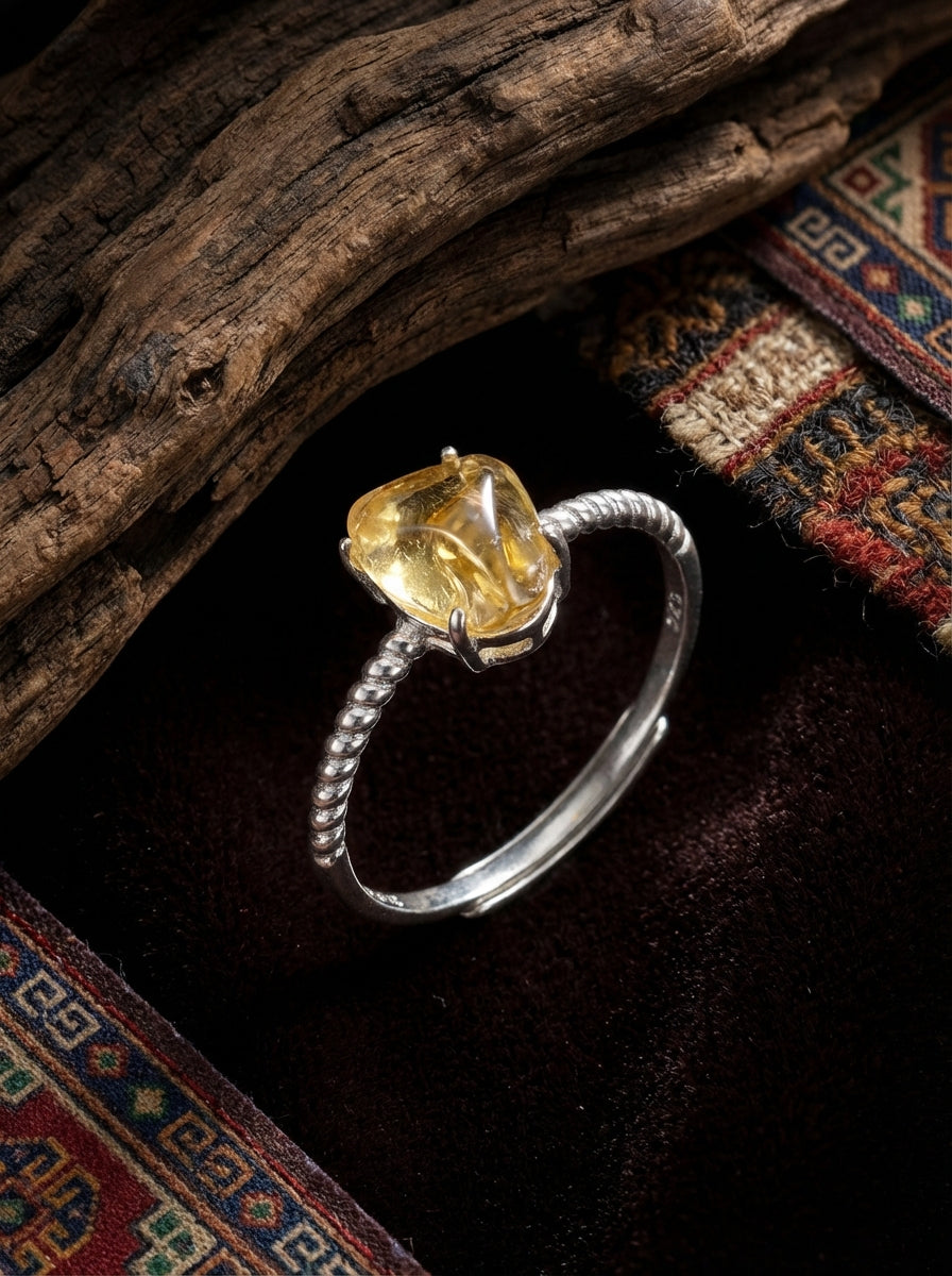 Original Light Luxury Ring | S925 Sterling Silver Citrine High-End Ring