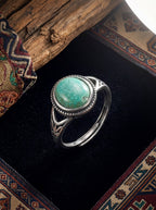 Retro High-End Ring | S925 Sterling Silver Round Turquoise Ring