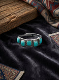 Retro Personalized Ring | S925 Sterling Silver Raw Ore Turquoise Eternity Band