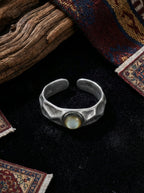Vintage European and American Style Ring | S925 Sterling Silver Black Mother of Pearl Light Luxury Open Ring