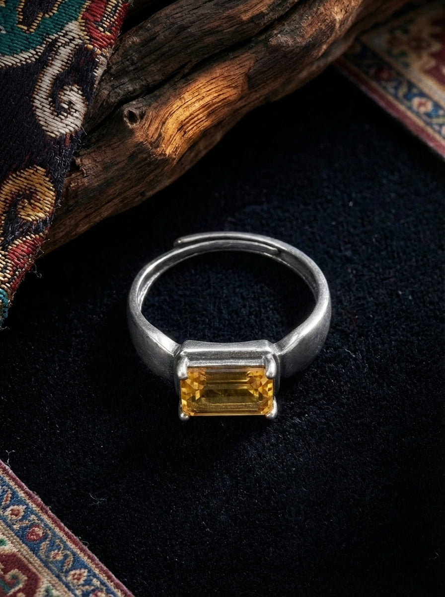Niche High-End Ring | S925 Sterling Silver Citrine Elegant Ring
