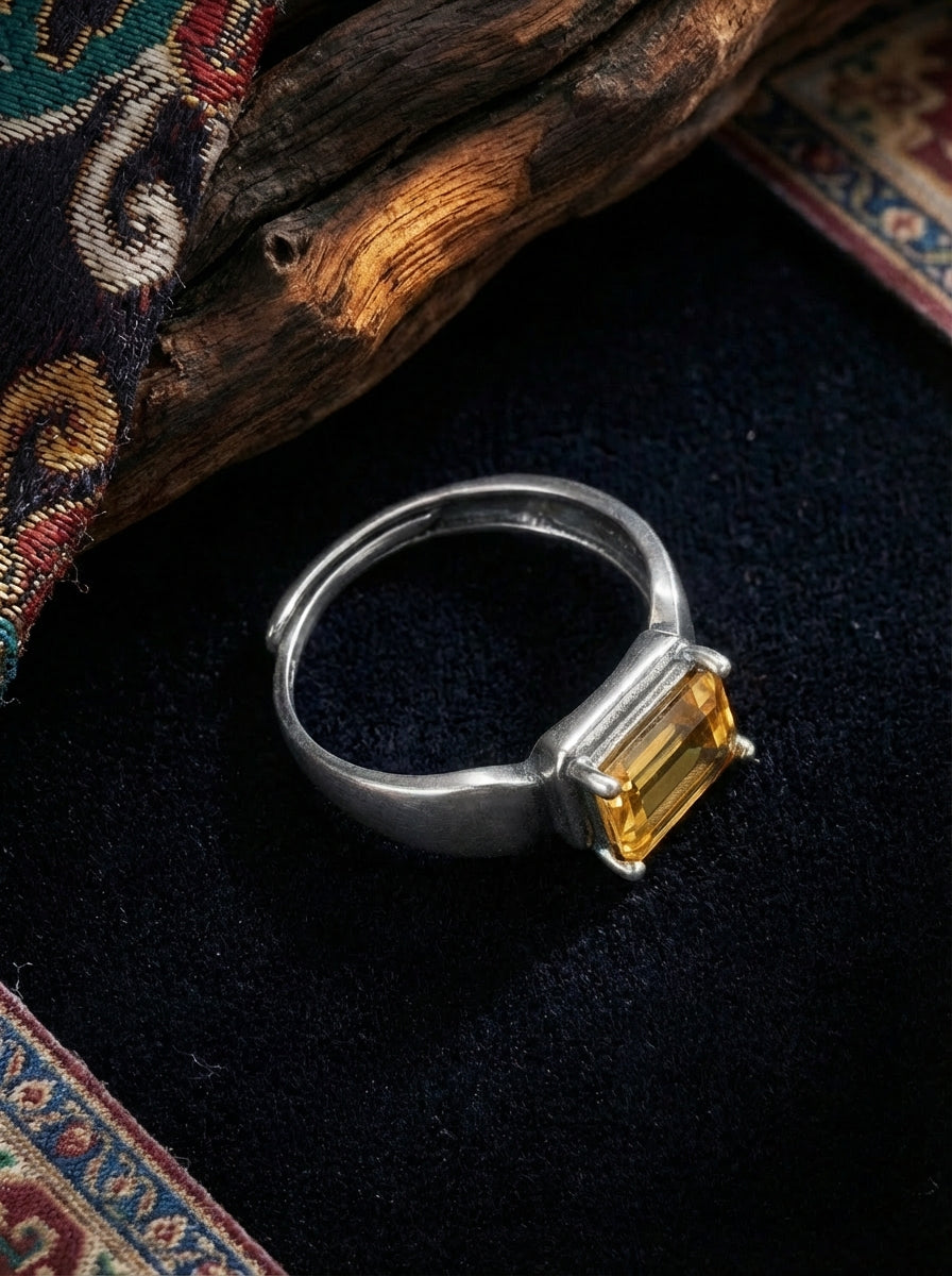 Niche High-End Ring | S925 Sterling Silver Citrine Elegant Ring