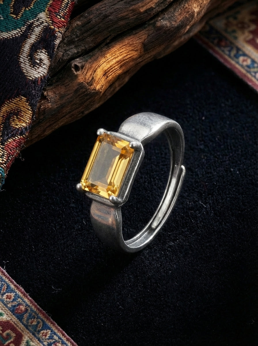 Niche High-End Ring | S925 Sterling Silver Citrine Elegant Ring
