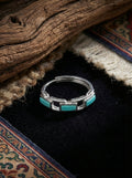 Fashion Light Luxury Ring | S925 Sterling Silver Raw Ore Turquoise Chain Ring