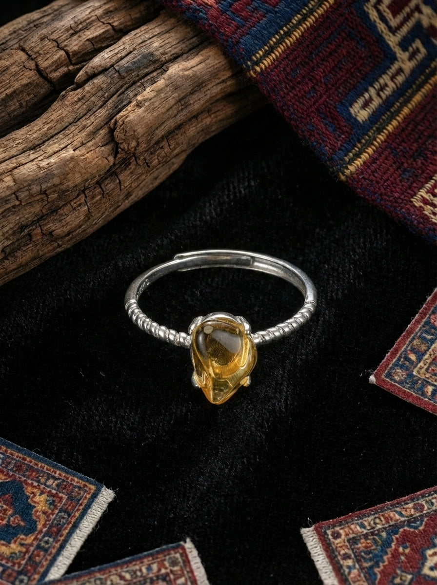 Original Light Luxury Ring | S925 Sterling Silver Citrine High-End Ring