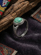 Retro High-End Ring | S925 Sterling Silver Round Turquoise Ring