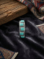 Retro Personalized Ring | S925 Sterling Silver Raw Ore Turquoise Eternity Band