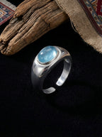 Original Niche Ring | S925 Sterling Silver Aquamarine Vintage High-End Open Ring