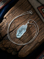Original Irregular Aquamarine Clavicle Necklace | S925 Sterling Silver Niche High-End Unisex Necklace