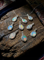 Niche Healing Clavicle Necklace | Colorful Sugar Bean Series White Opal Hand-Wound Sterling Silver Pendant Necklace