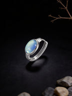High-End Minimalist Ear Clasp Earrings | S925 Sterling Silver Cabochon Aquamarine Earrings