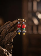 「Tibetan Style」Original Tibetan Color-Blocking Agate Earrings