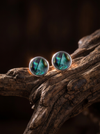 「Spirit of Life」Designer's Original Round Mother-of-Pearl Earrings