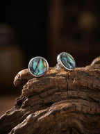 「Spirit of Life」Designer's Original Round Mother-of-Pearl Earrings
