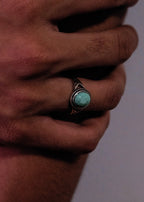 Retro High-End Ring | S925 Sterling Silver Round Turquoise Ring