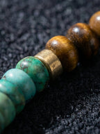 Original Trendy Brand Color Block Natural Raw Turquoise Tiger Eye Bracelet