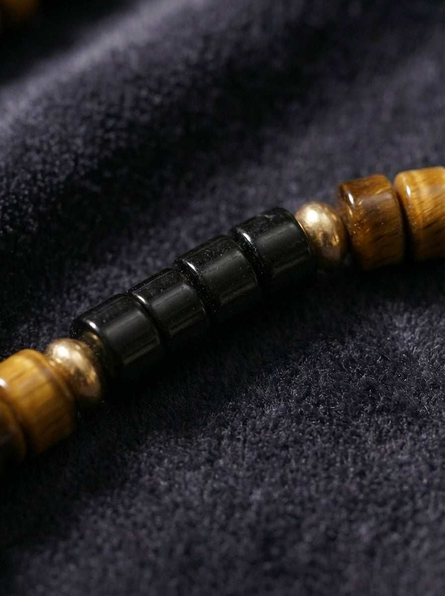 Original Natural Yellow Tiger Eye & Green Agate Couple Bracelet