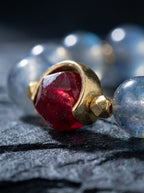 Moonlight Reflecting Red Grade・Sri Lanka Grey Moonstone Bracelet Original Handmade Red Tiger Eye Crystal Bracelet