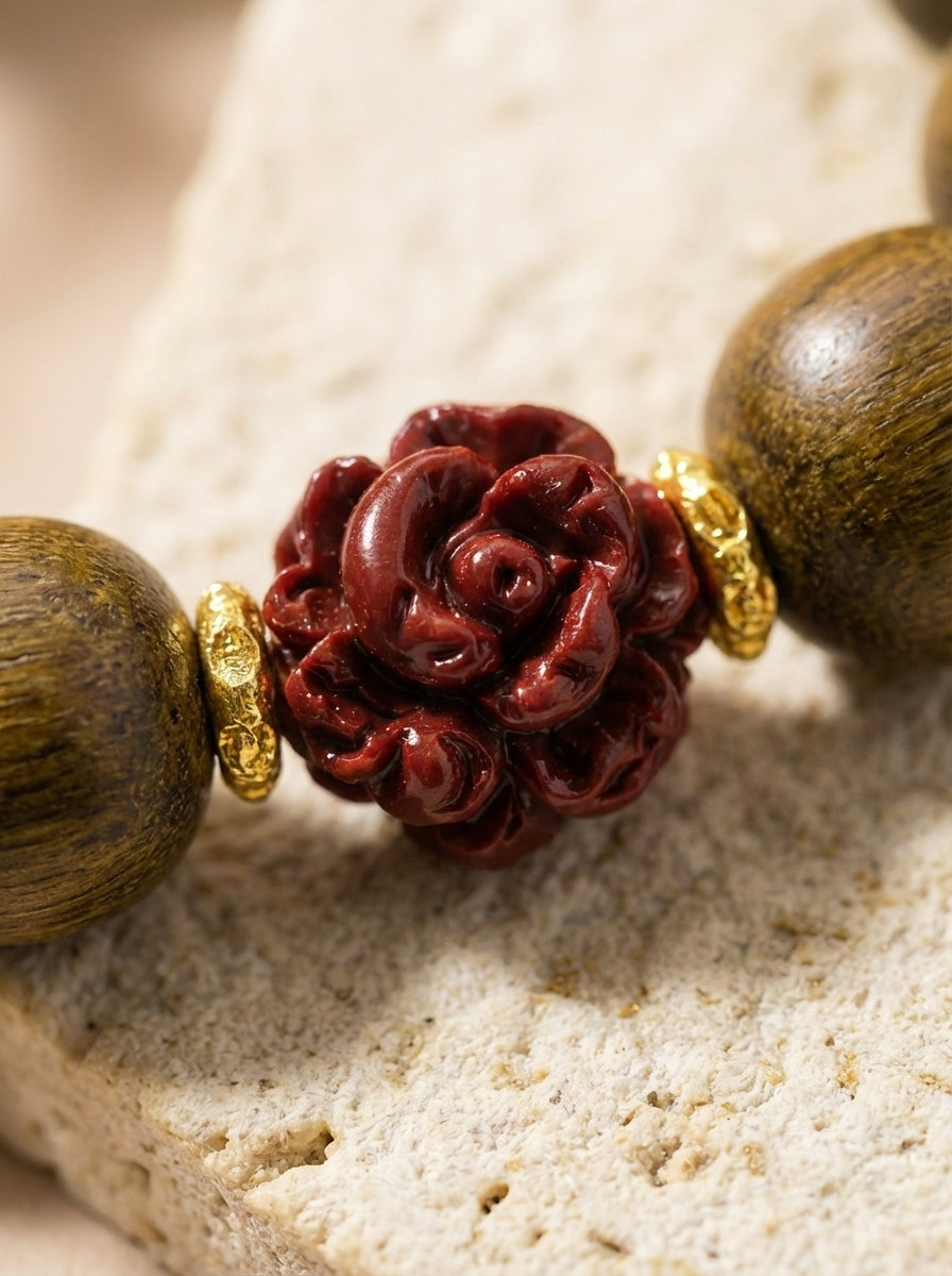 Oriental Sandalwood Charm Original Sandalwood Multi-Treasure Bracelet Chinese Style Unisex Bracelet