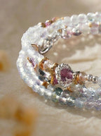 Capricorn Natal Pink Luck Original Multi-Layer Stackable Morganite Crystal Bracelet Twelve Constellations Exclusive For Women