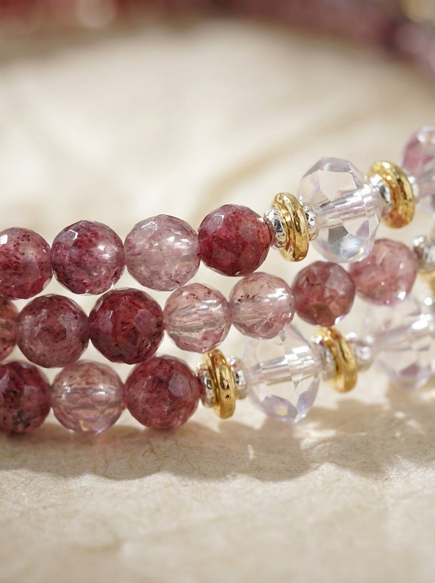 Leo Natal Original Multi-Layer Stackable Clear Crystal & Andesine Light Luxury Bracelet Twelve Constellations Exclusive For Women