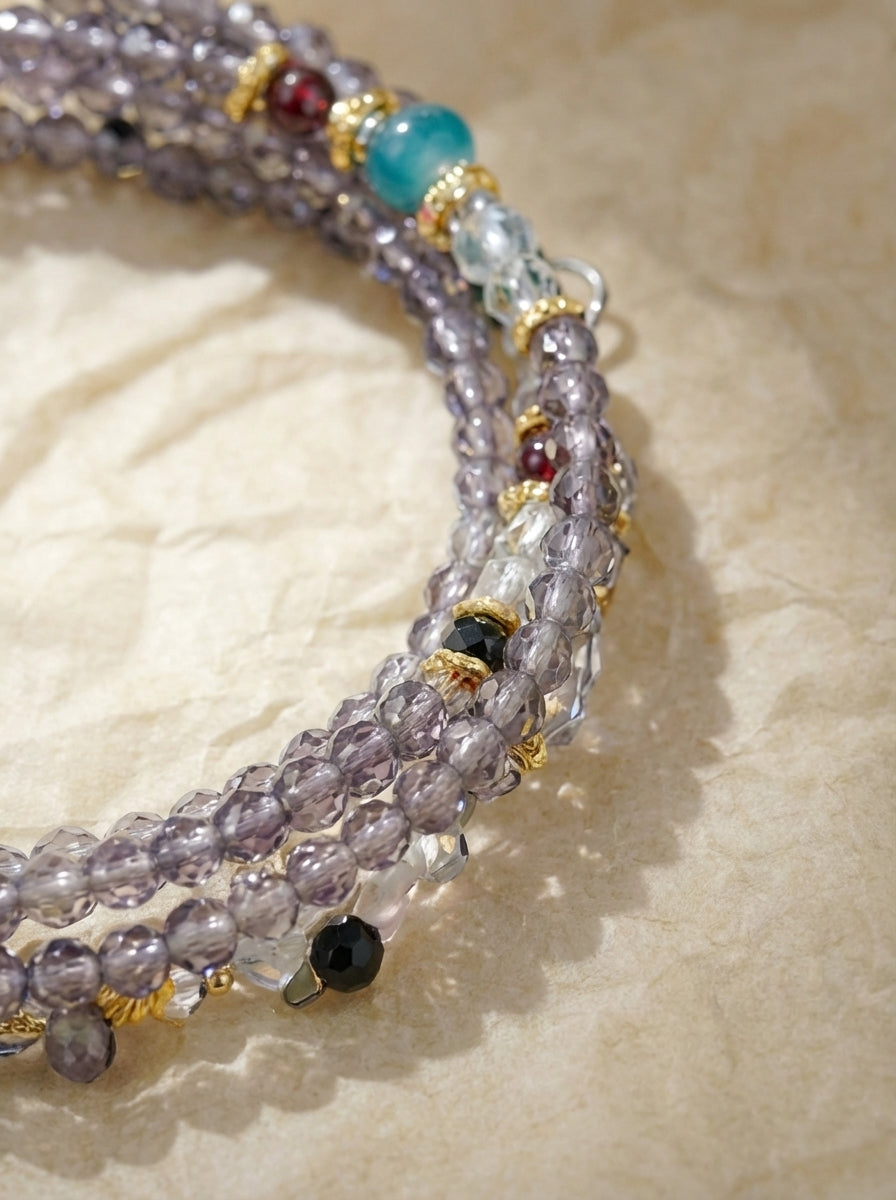 Scorpio Original Multi-Layer Stackable Obsidian, Jade & Topaz Light Luxury Bracelet Twelve Constellations Exclusive For Women