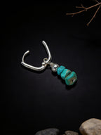 Tibetan Ethnic Style Earrings | S925 Sterling Silver Natural Raw Ore Turquoise Mani Pile Earrings