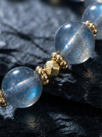 Moonlight Reflecting Red Grade・Sri Lanka Grey Moonstone Bracelet Original Handmade Red Tiger Eye Crystal Bracelet