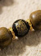 Oriental Sandalwood Charm Original Sandalwood Multi-Treasure Bracelet Chinese Style Unisex Bracelet