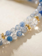 Aquarius Original Multi-Layer Stackable Clear Crystal & Blue Dot Stone Light Luxury Bracelet Twelve Constellations Exclusive For Women