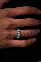 Retro Personalized Ring | S925 Sterling Silver Raw Ore Turquoise Eternity Band