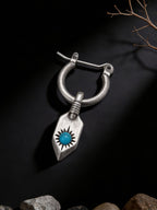 Tibetan Trendy Earrings | S925 Sterling Silver Inlaid Turquoise Shield Earrings