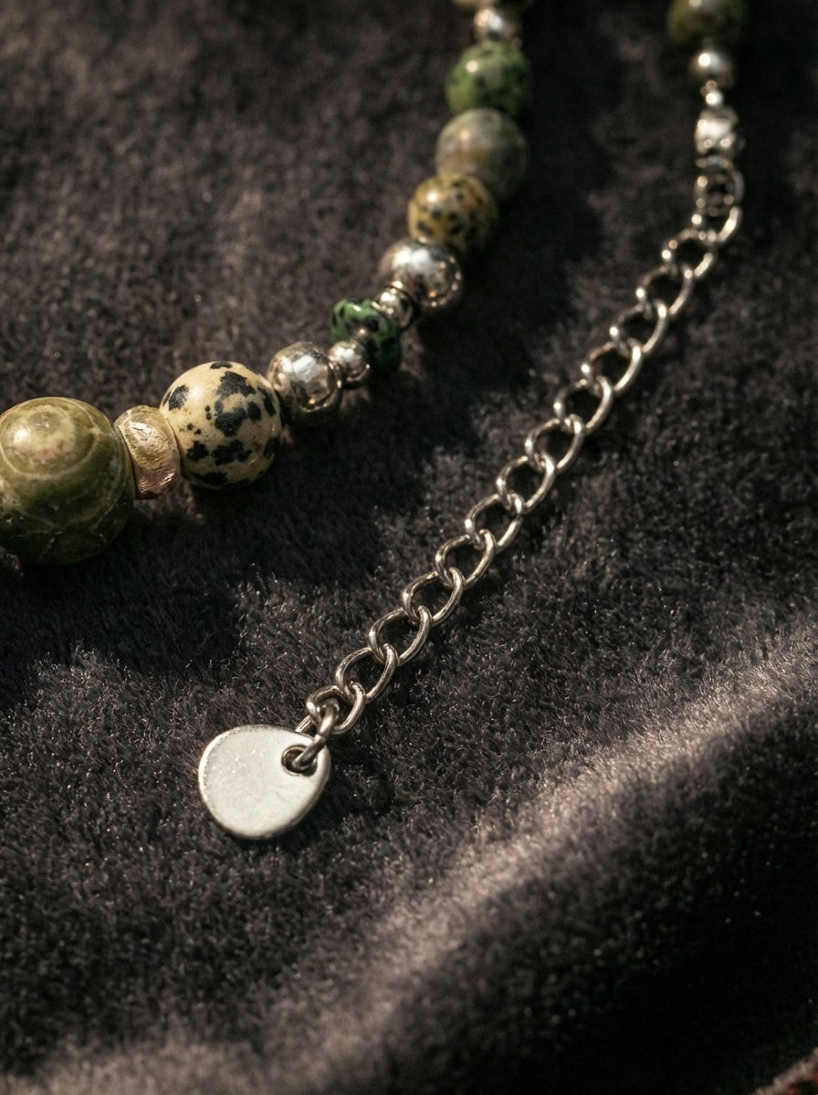 Tibetan Forest Elegance · Original New Tibetan Dzi Bead Necklace