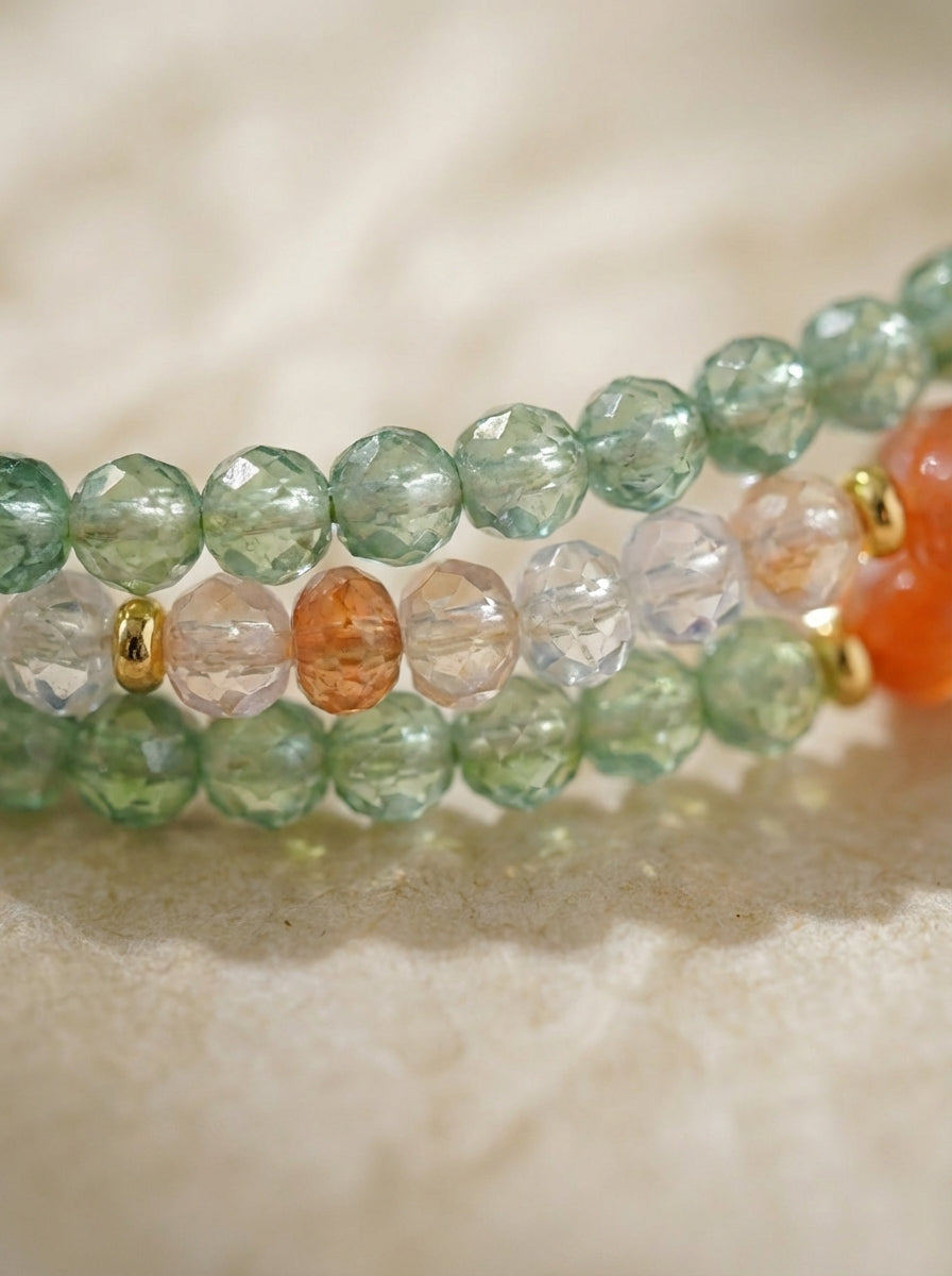 Gemini Original Multi-Layer Stackable Agate & Chrome Diopside Light Luxury Bracelet Twelve Constellations Exclusive For Women