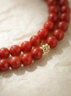 Aries Natal Red Luck Original Multi-Layer Stackable Cinnabar & Crystal Bracelet Twelve Constellations Exclusive For Women