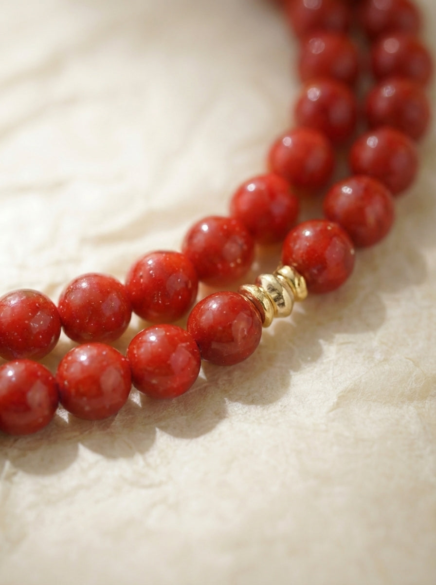 Aries Natal Red Luck Original Multi-Layer Stackable Cinnabar & Crystal Bracelet Twelve Constellations Exclusive For Women