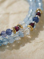 Pisces Original Multi-Layer Stackable Aquamarine & Citrine Bracelet Twelve Constellations Exclusive For Women