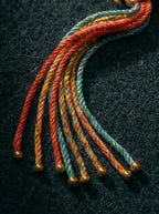Himalaya・Yellow Jambhala Gau Box Bracelet | Tibetan Style Eight-Strand Braided Color Rope Ethnic Bracelet