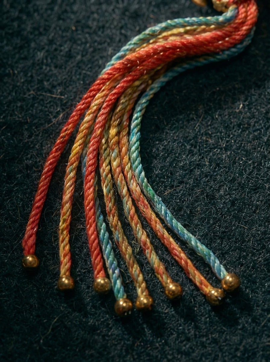 Himalaya・Yellow Jambhala Gau Box Bracelet | Tibetan Style Eight-Strand Braided Color Rope Ethnic Bracelet