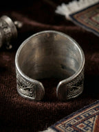 Om Blessing・Turquoise Inlaid Open Ring | Original Ethnic Style Adjustable Ring