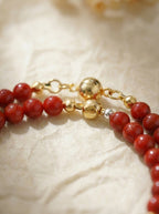 Aries Natal Red Luck Original Multi-Layer Stackable Cinnabar & Crystal Bracelet Twelve Constellations Exclusive For Women